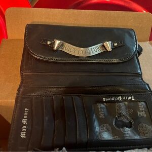 Y2K 💗 JUICY COUTURE BLK WALLET 4 parts LEATHER CRAFTSMANSHIP  COLLECTIBLE